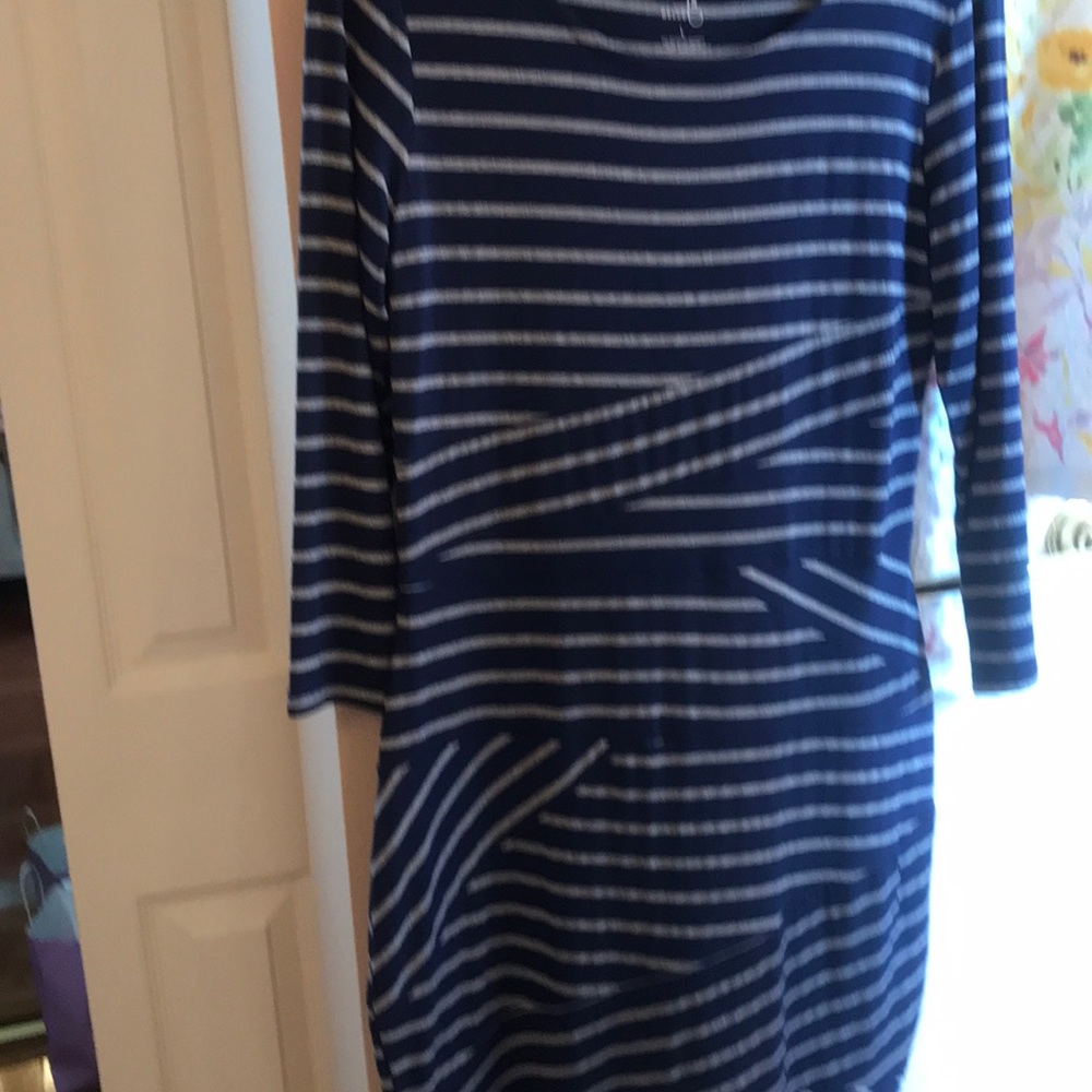Dress with slenderizing stripes
